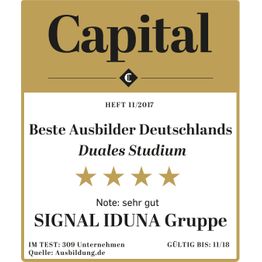 Corporation award cap 1117 beste ausbilder duales studium signal iduna