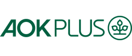 Logo AOK PLUS – Die Gesundheitskasse für Sachsen und Thüringen.